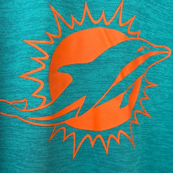 Miami Dolphins NFL Team Apparel Mens Size XXL Teal Football T-Shirt - Picture 2 of 6